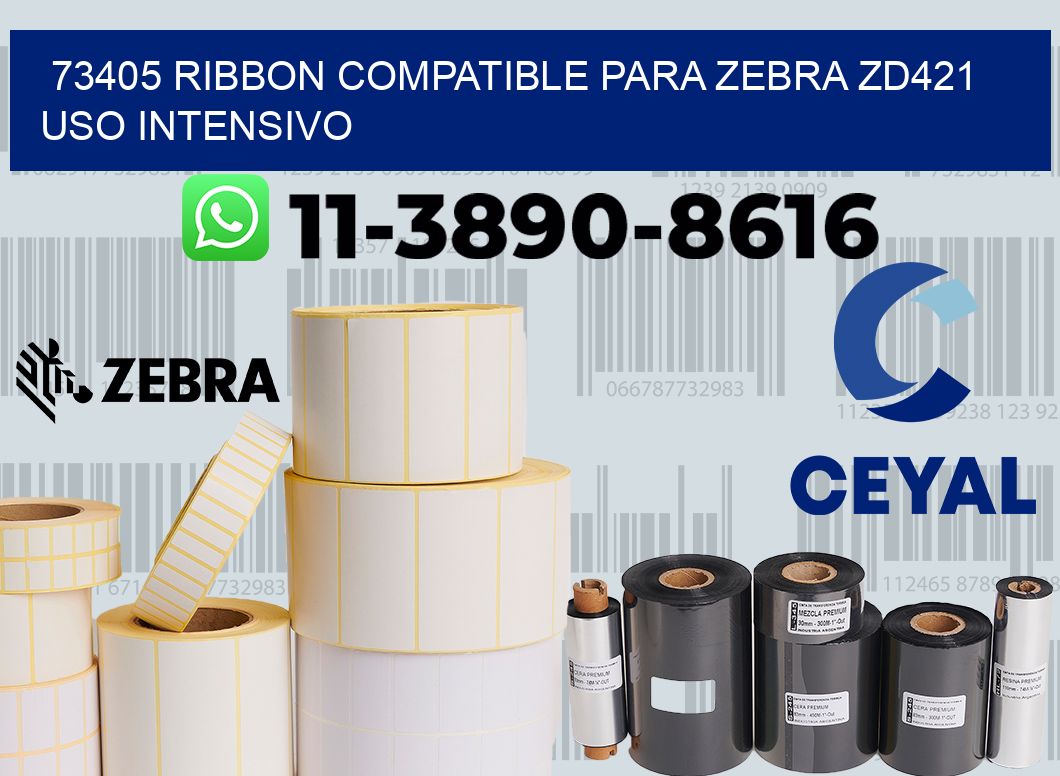 73405 ribbon compatible para zebra zd421 uso intensivo