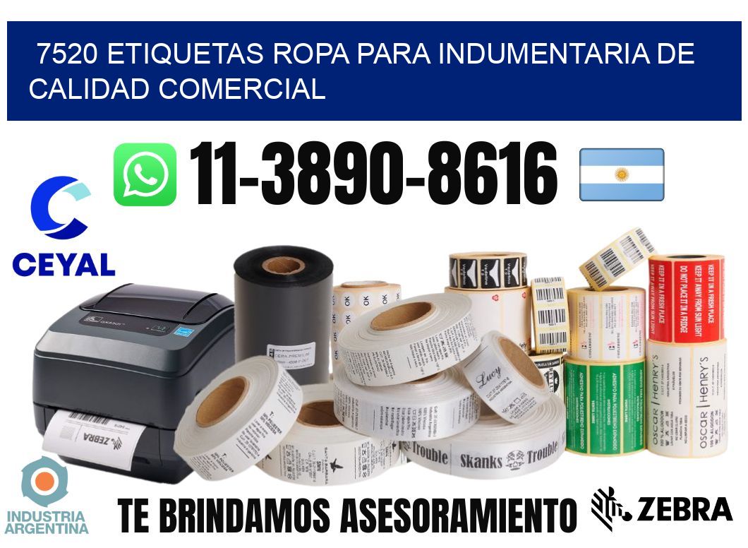 7520 Etiquetas ropa para indumentaria de calidad comercial