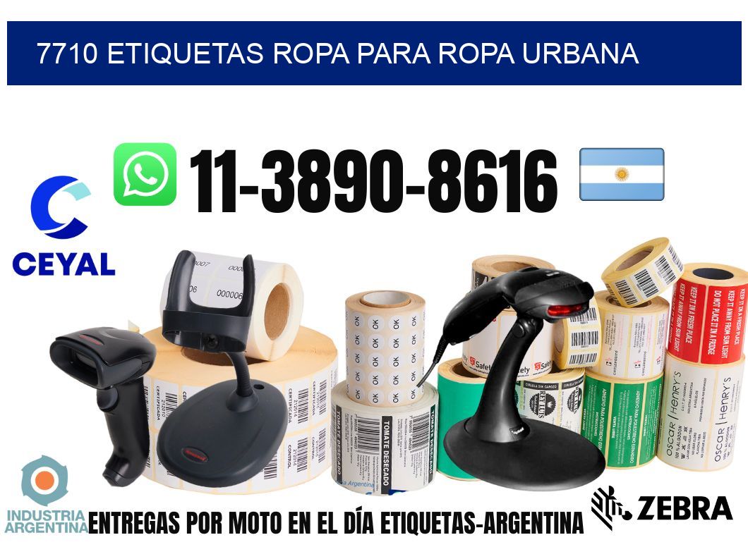 7710 Etiquetas ropa para ropa urbana