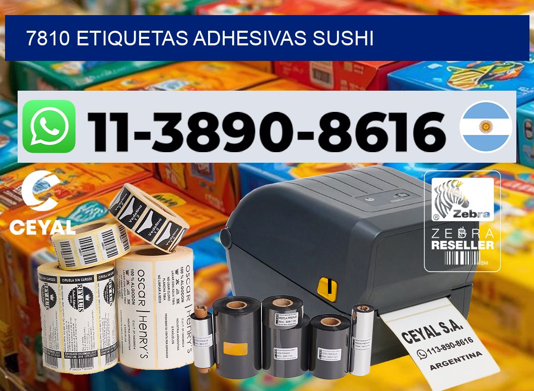 7810 etiquetas adhesivas sushi