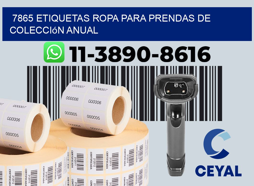 7865 Etiquetas ropa para prendas de colección anual