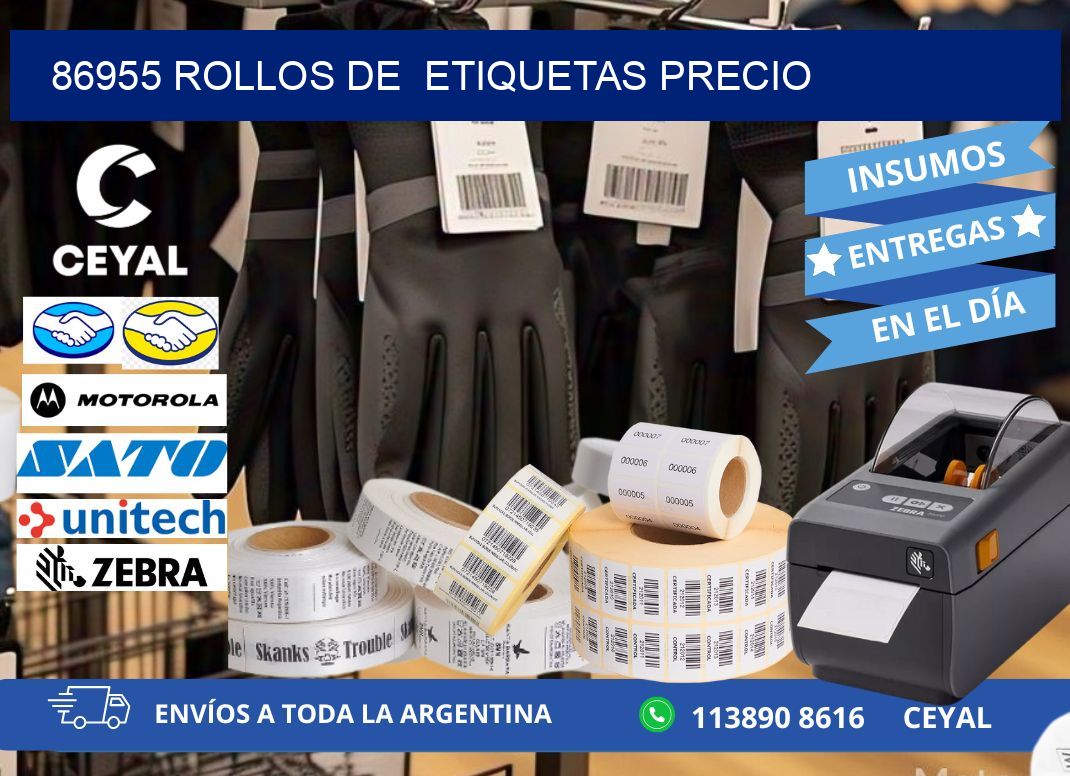 86955 rollos de  etiquetas precio