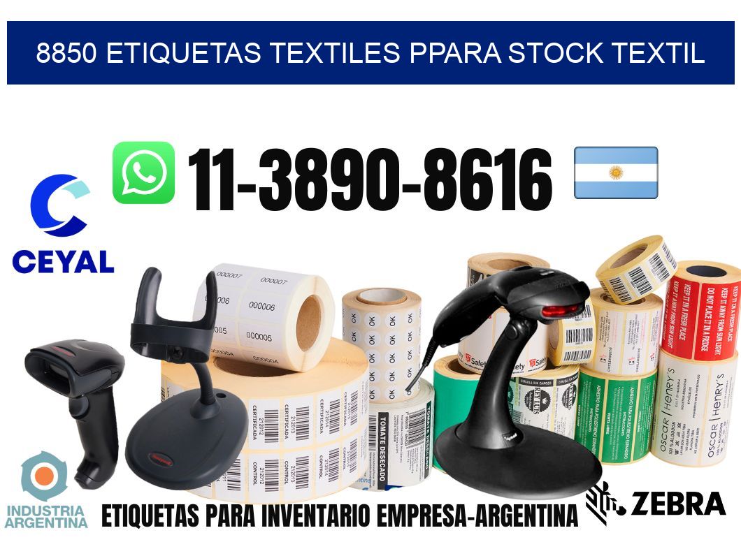8850 Etiquetas textiles ppara stock textil