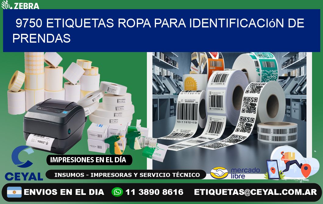 9750 Etiquetas ropa para identificación de prendas