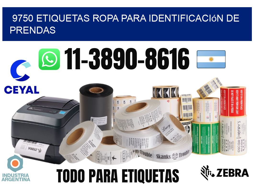 9750 Etiquetas ropa para identificación de prendas