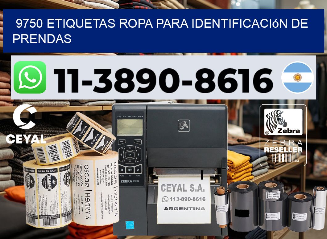 9750 Etiquetas ropa para identificación de prendas