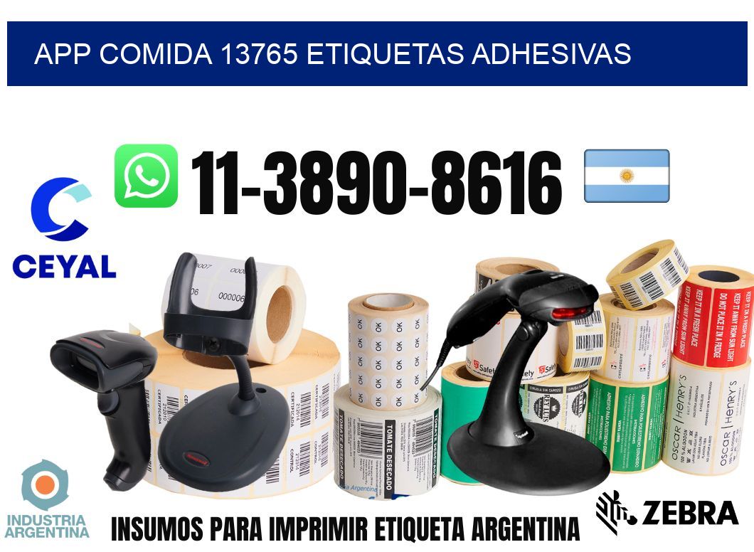 App comida 13765 etiquetas adhesivas