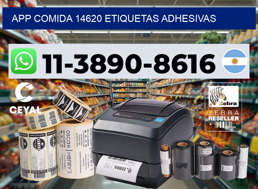 App comida 14620 etiquetas adhesivas