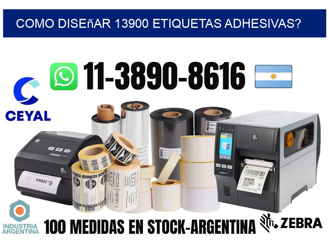 como diseñar 13900 etiquetas adhesivas?
