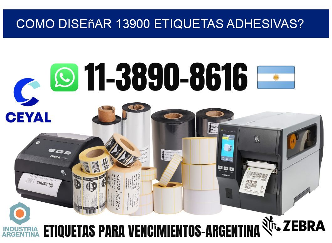 como diseñar 13900 etiquetas adhesivas?