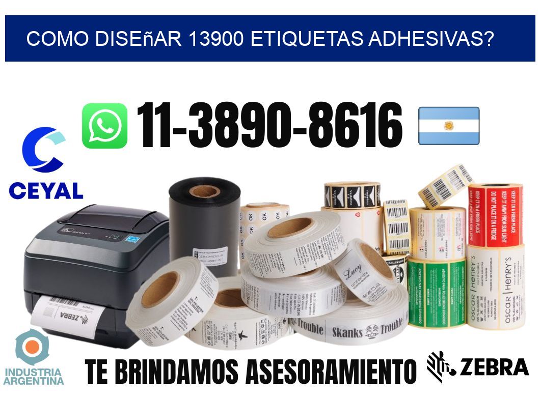 como diseñar 13900 etiquetas adhesivas?