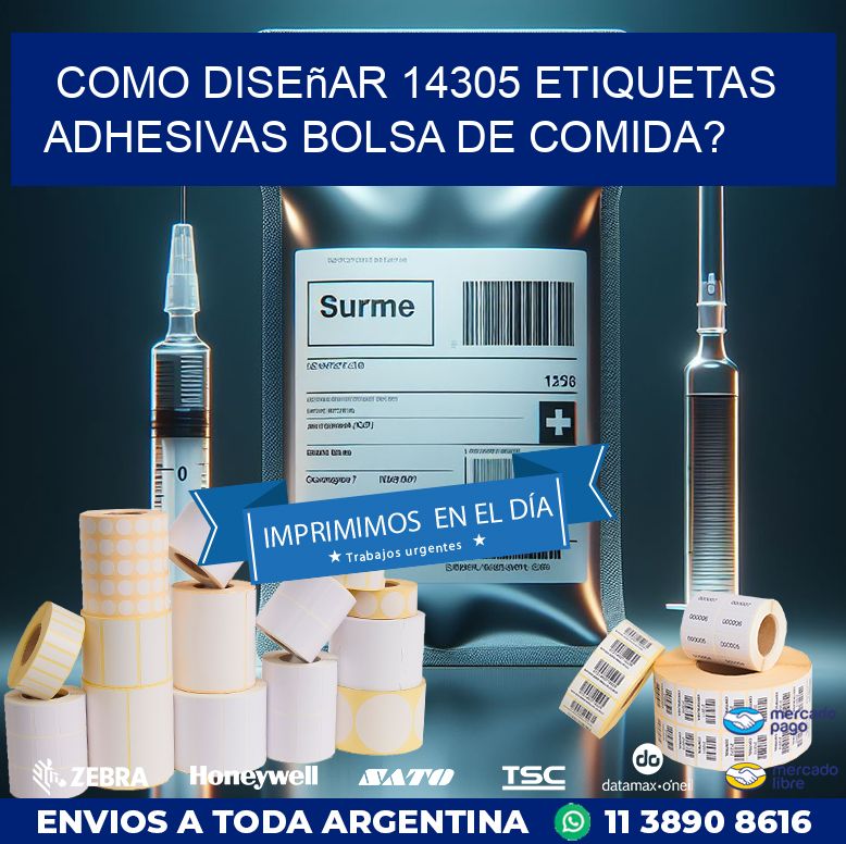 como diseñar 14305 etiquetas adhesivas bolsa de comida?
