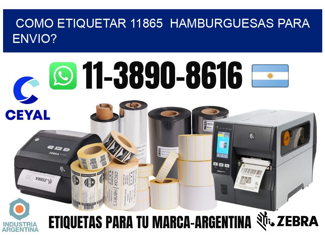 como etiquetar 11865 hamburguesas para envio?