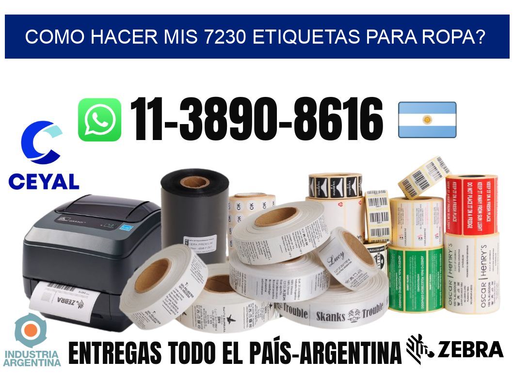 como hacer mis 7230 etiquetas para ropa?