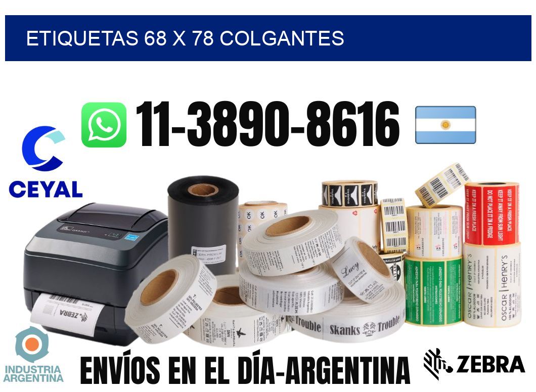 etiquetas 68 x 78 colgantes