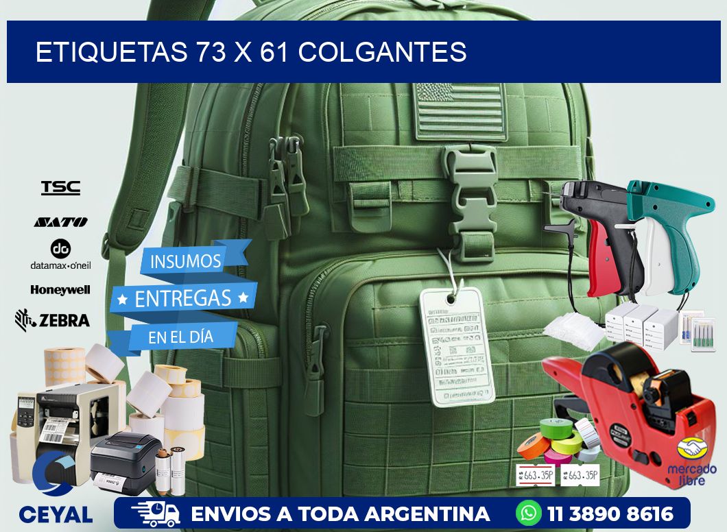 etiquetas 73 x 61 colgantes