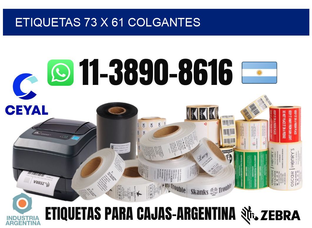 etiquetas 73 x 61 colgantes