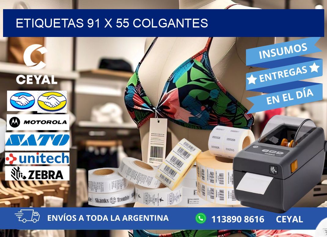 etiquetas 91 x 55 colgantes