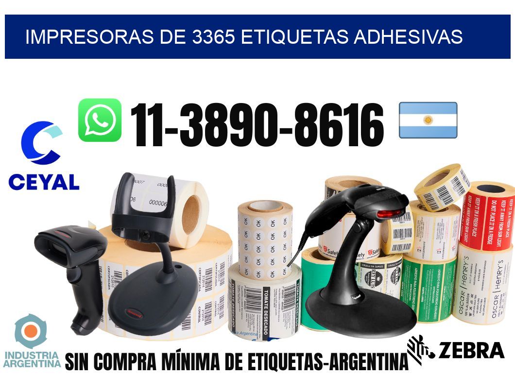impresoras de 3365 etiquetas adhesivas