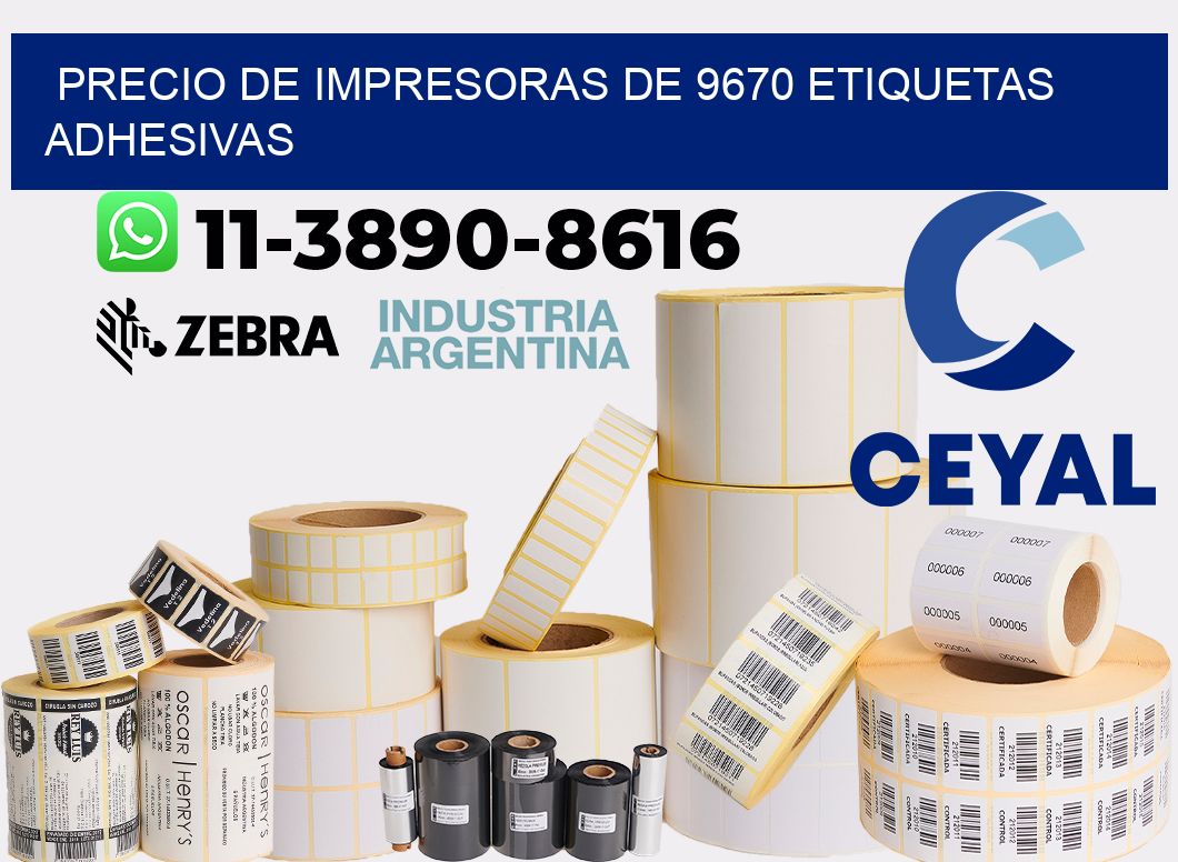 precio de impresoras de 9670 etiquetas adhesivas