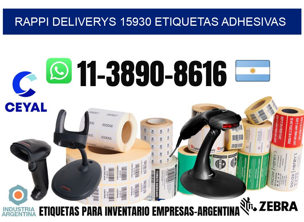 rappi deliverys 15930 etiquetas adhesivas