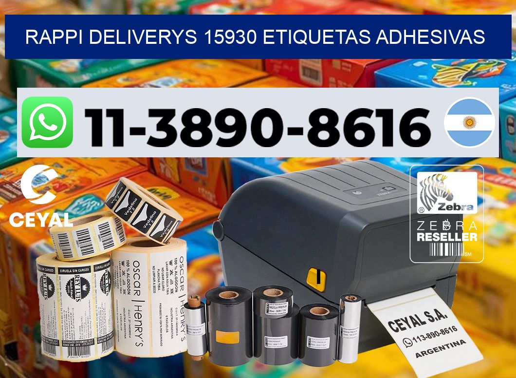 rappi deliverys 15930 etiquetas adhesivas