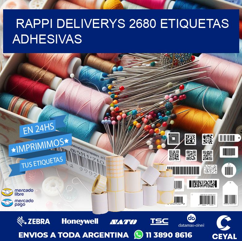 rappi deliverys 2680 etiquetas adhesivas