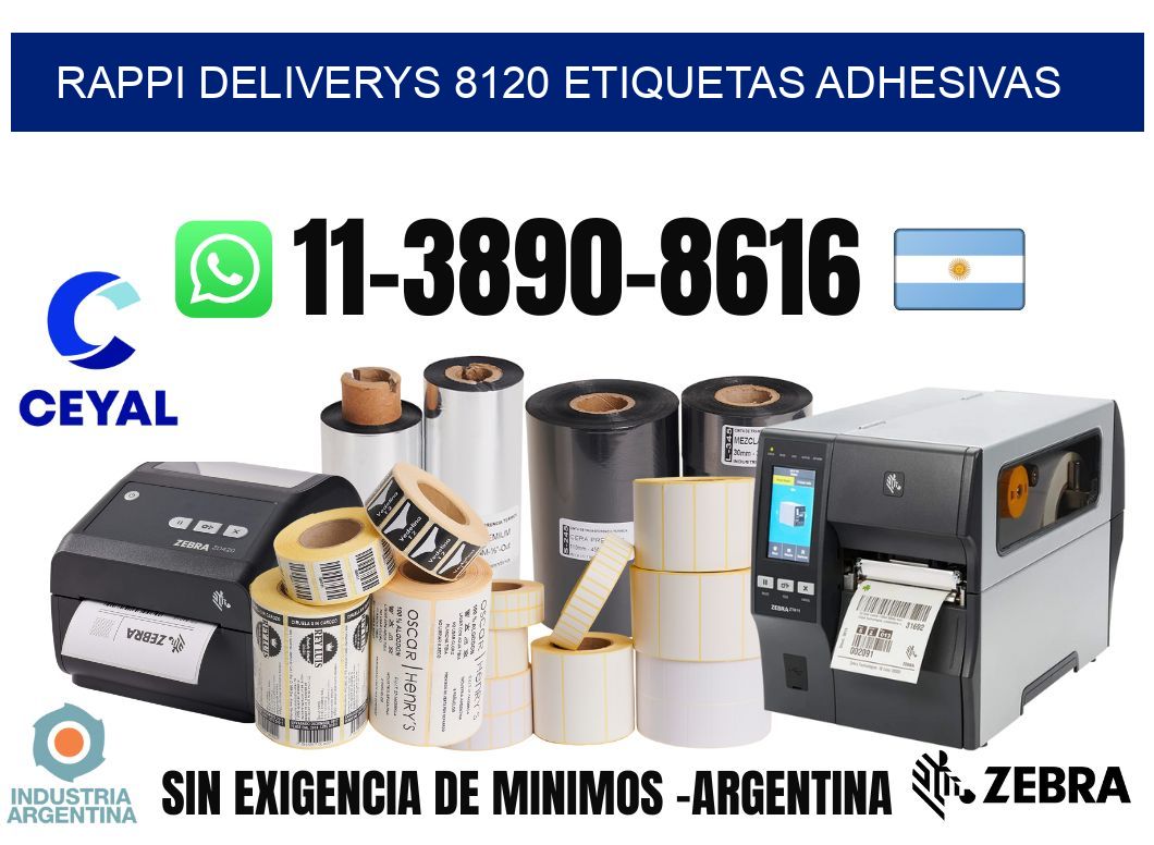 rappi deliverys 8120 etiquetas adhesivas