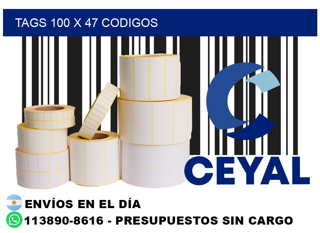 tags 100 x 47 codigos