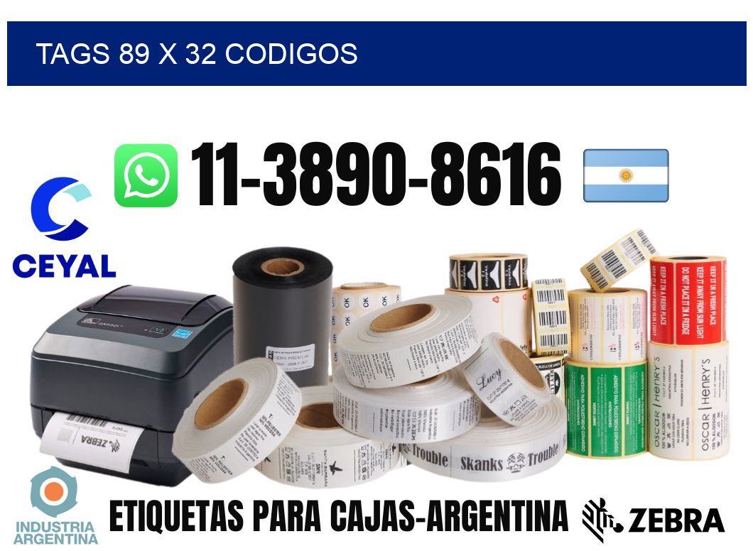 tags 89 x 32 codigos
