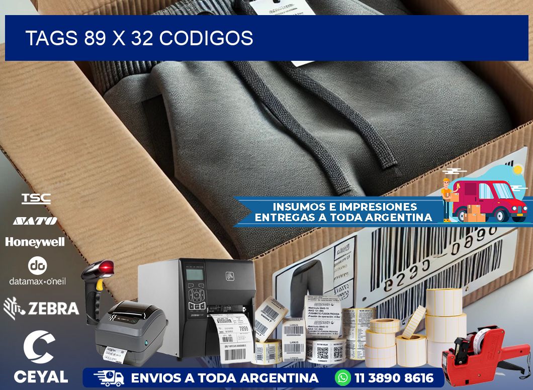 tags 89 x 32 codigos