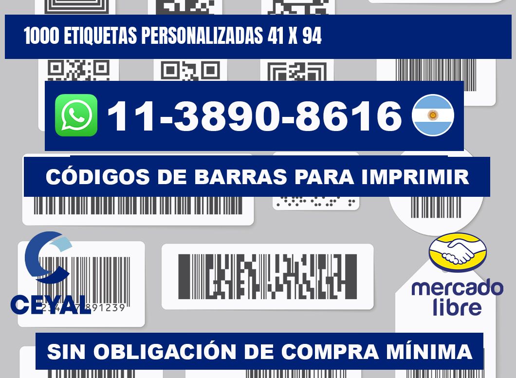 1000 etiquetas personalizadas 41 x 94