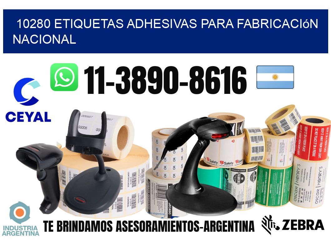 10280 Etiquetas adhesivas para fabricación nacional