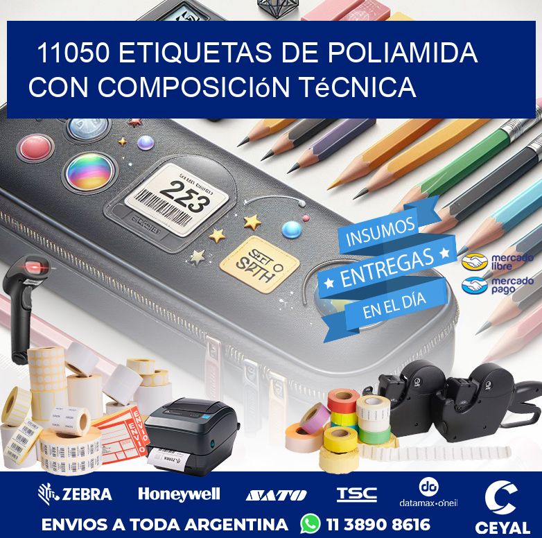 11050 Etiquetas de poliamida con composición técnica