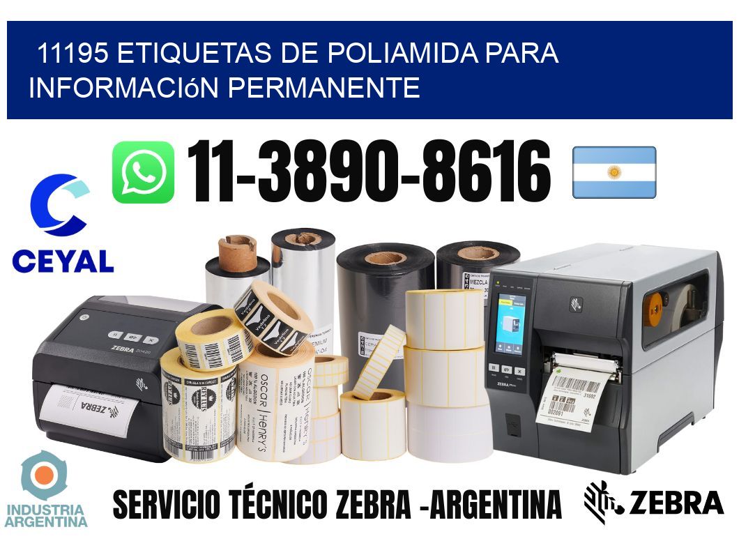 11195 Etiquetas de poliamida para información permanente