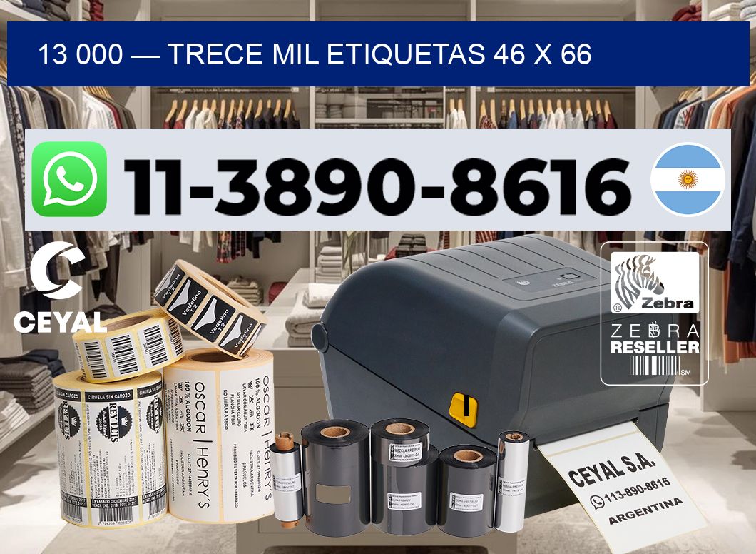 13 000 — trece mil etiquetas 46 x 66