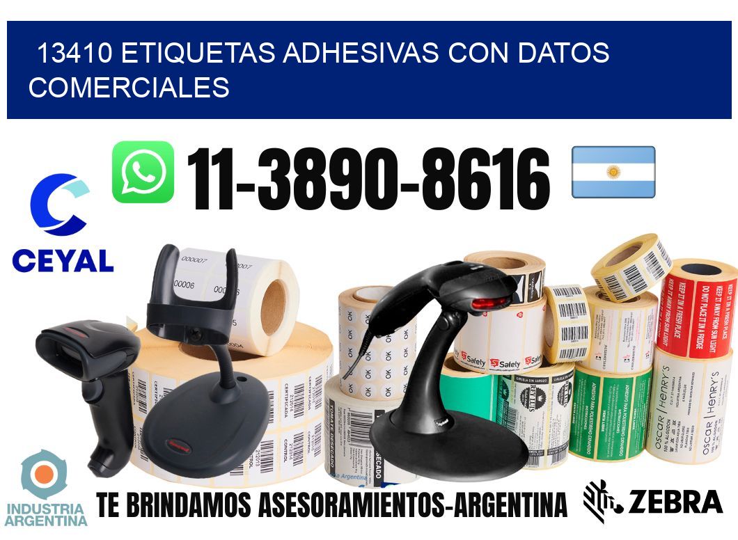 13410 Etiquetas adhesivas con datos comerciales