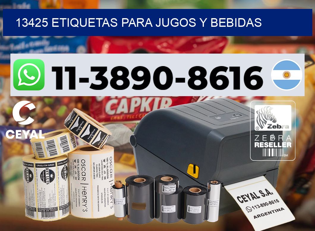 13425 Etiquetas para jugos y bebidas