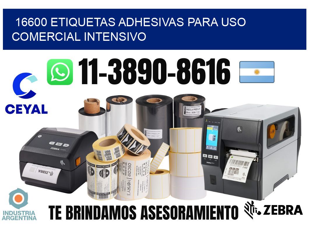 16600 Etiquetas adhesivas para uso comercial intensivo