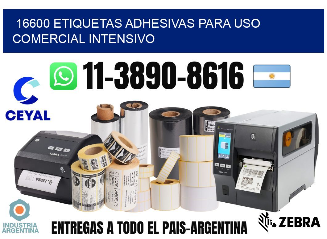 16600 Etiquetas adhesivas para uso comercial intensivo