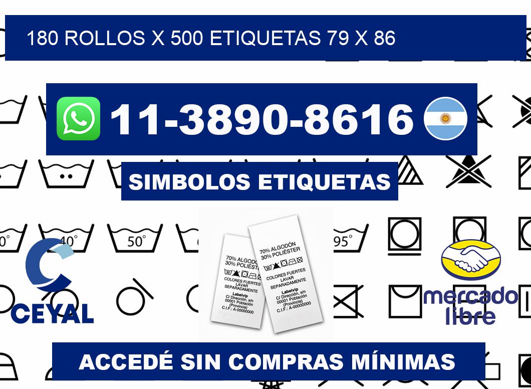 180 rollos x 500 etiquetas 79 x 86