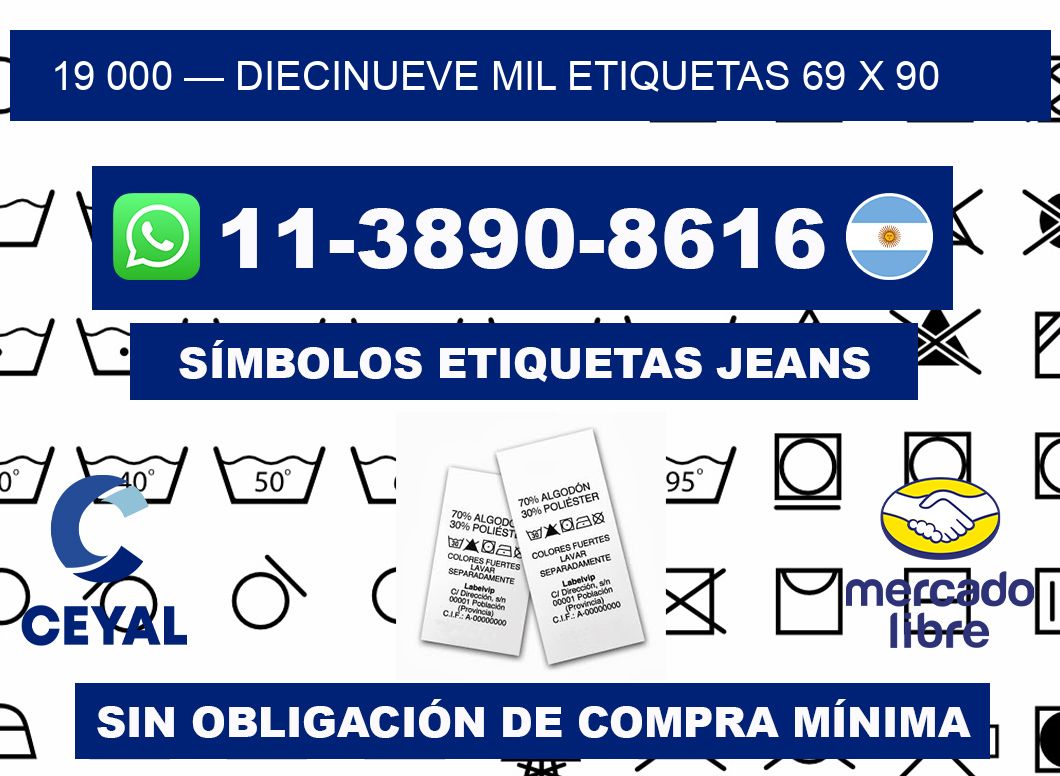 19 000 — diecinueve mil etiquetas 69 x 90