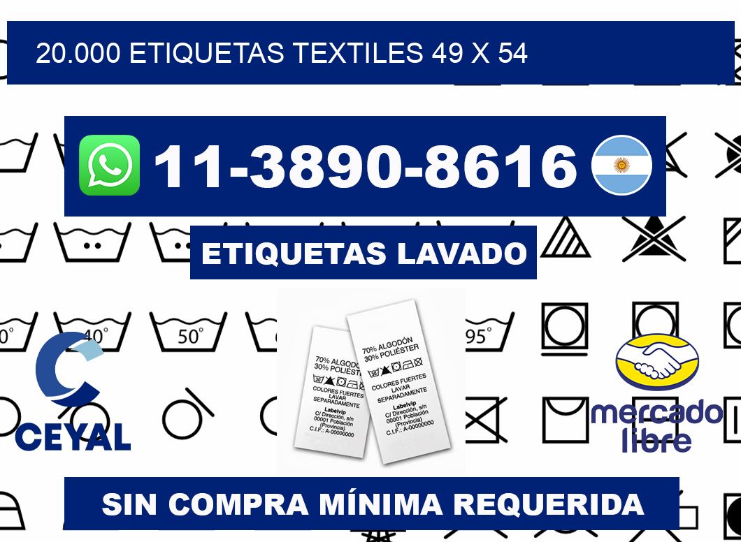 20.000 ETIQUETAS TEXTILES 49 x 54