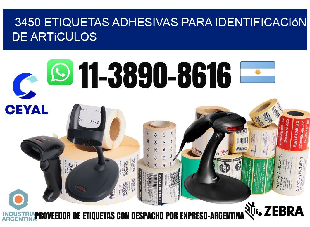 3450 Etiquetas adhesivas para identificación de artículos