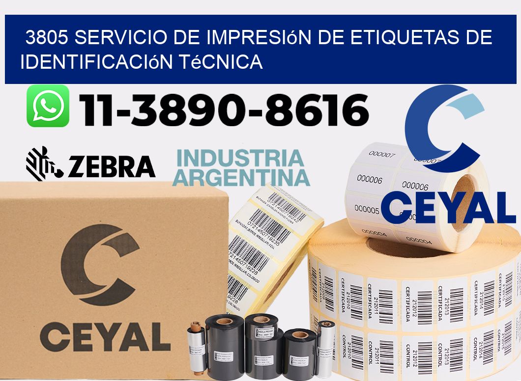3805 Servicio de impresión de etiquetas de identificación técnica