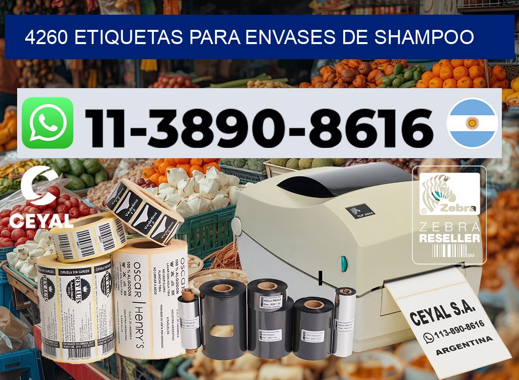 4260 Etiquetas para envases de shampoo
