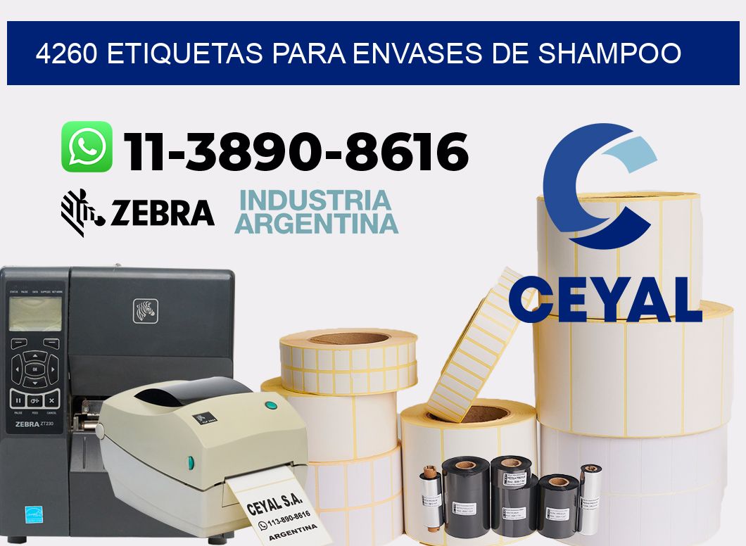 4260 Etiquetas para envases de shampoo