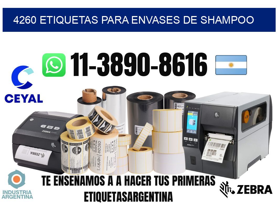 4260 Etiquetas para envases de shampoo