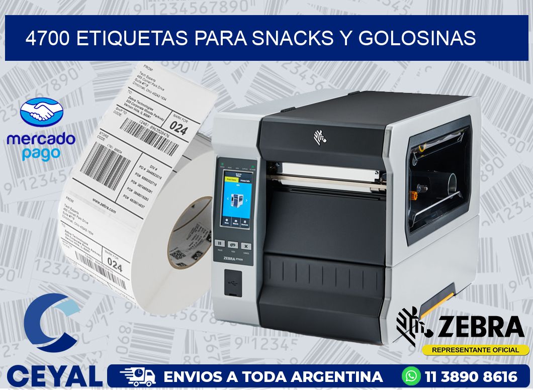 4700 Etiquetas para snacks y golosinas