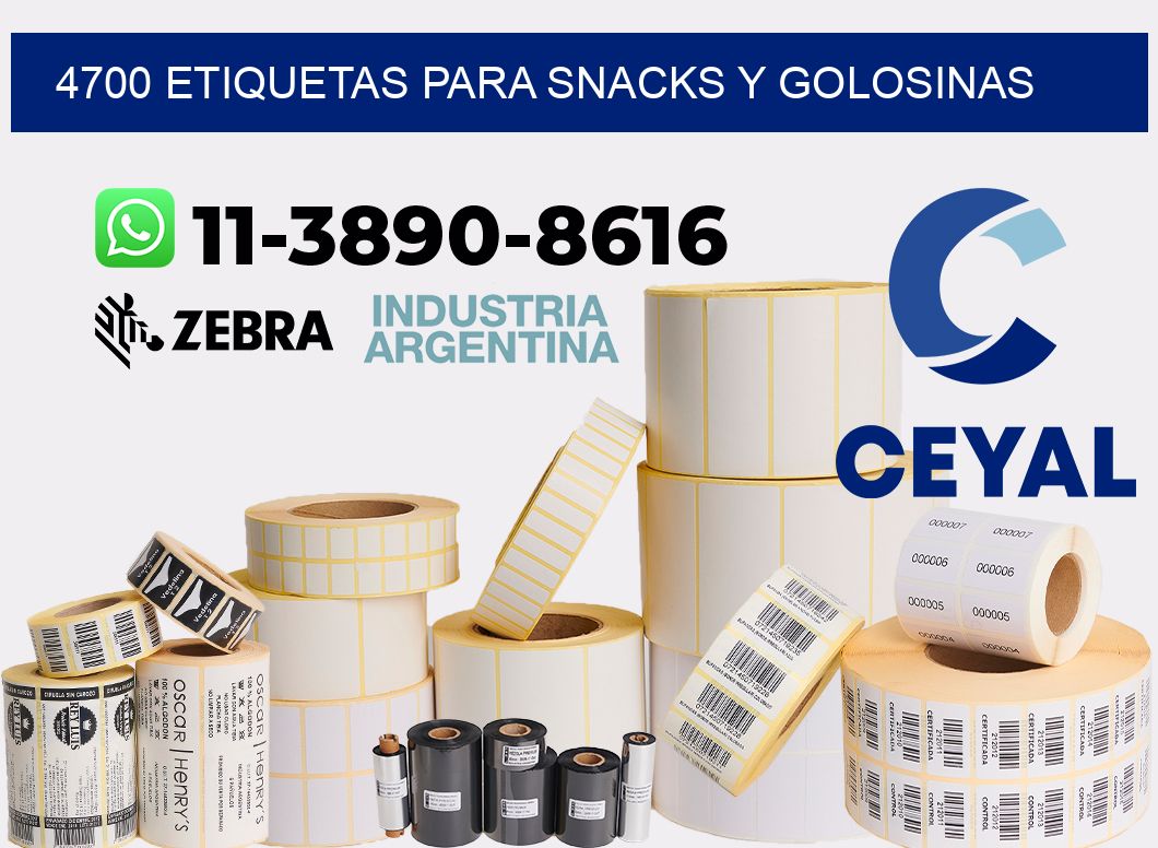 4700 Etiquetas para snacks y golosinas
